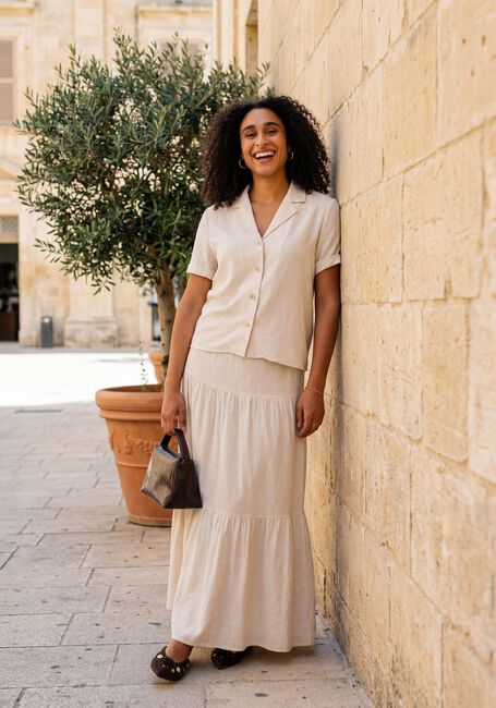 Beige OBJECT Maxirok OBJSANNE MW LONG LAYER SKIRT - large