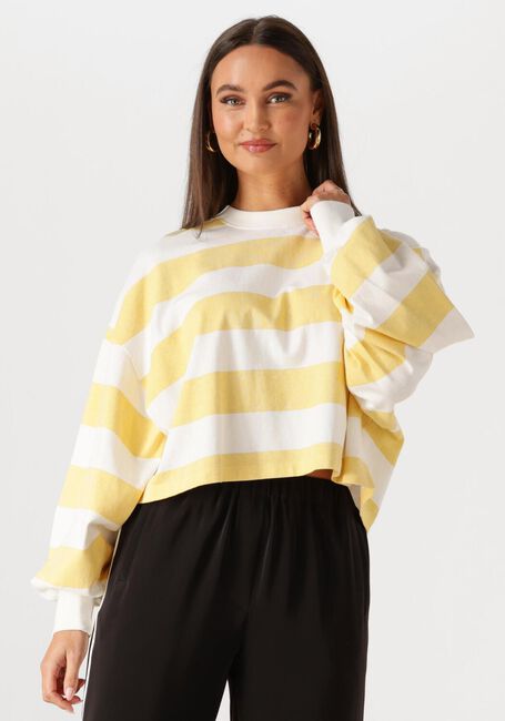Gele CATWALK JUNKIE Truien/vesten OVERSIZED STRIPED LONG SLEEVE - large