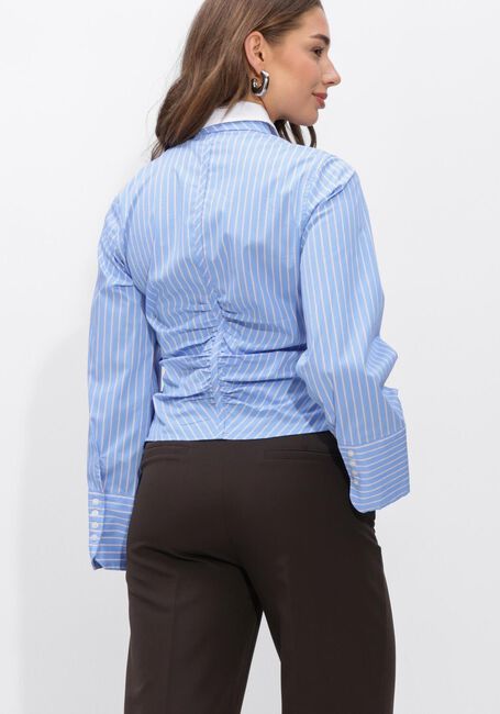 Lichtblauwe NEO NOIR Blouses FRANCESCA STRIPE SHIRT - large