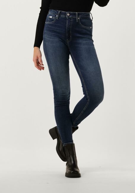 Donkerblauwe CALVIN KLEIN Skinny jeans HIGH RISE SUPER SKINNY ANKLE - large