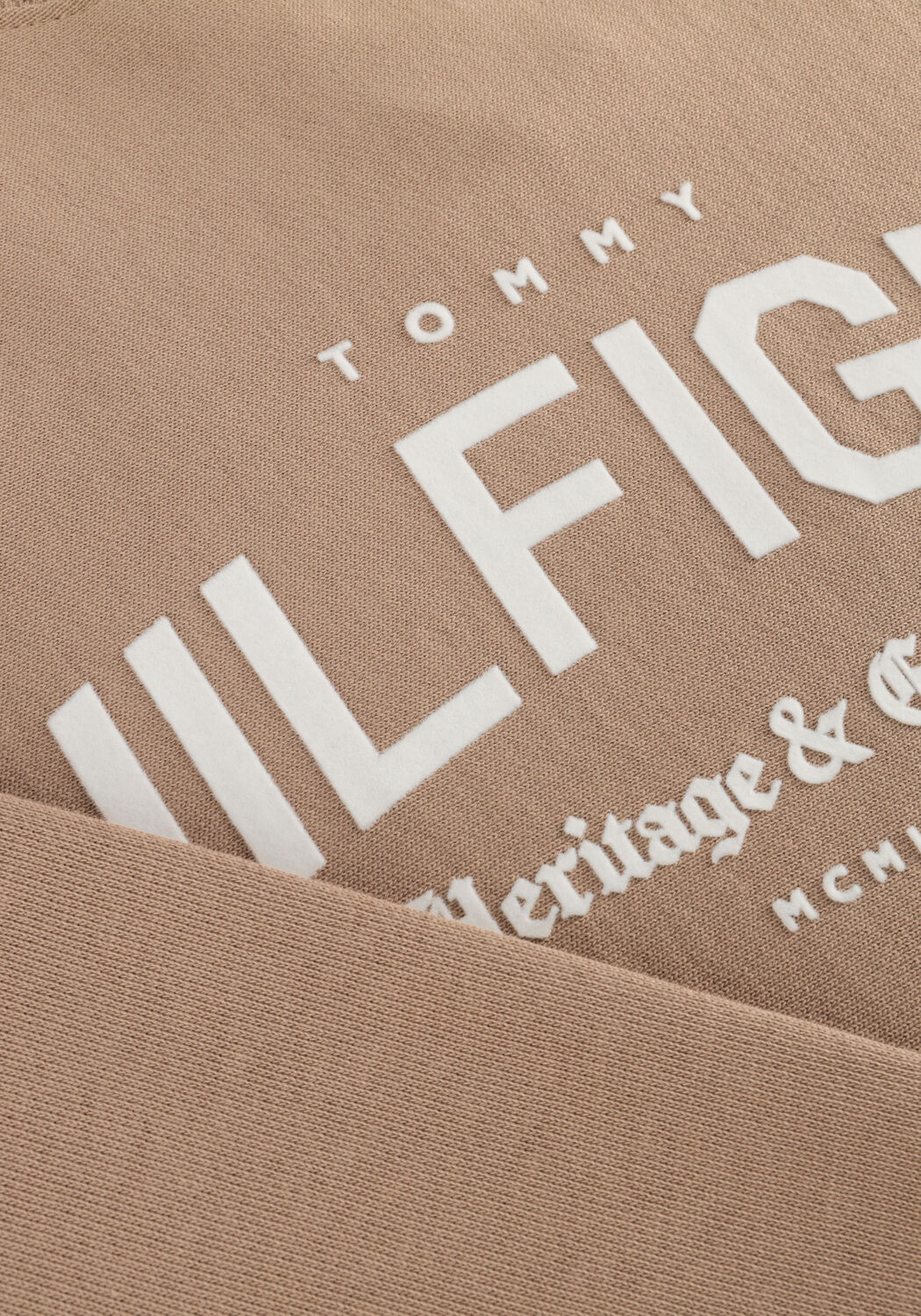 Beige TOMMY HILFIGER Sweater HILFIGER ARCH CREW NECK - large