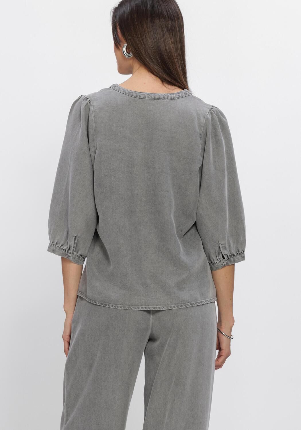 Grijze FREEBIRD Blouses DNM-TENCELL-BLACK-26-1 - large