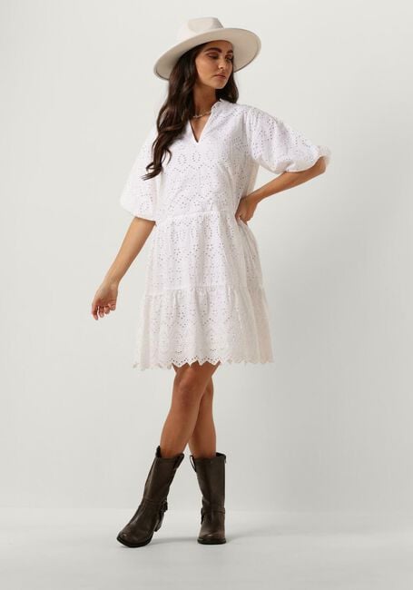 Witte NOTRE-V Mini jurk NV-DONNA DRESS BRODERIE ANGLAISE DRESS Witte NOTRE-V Mini jurk NV-DONNA DRESS BRODERIE ANGLAISE DRESS - large
