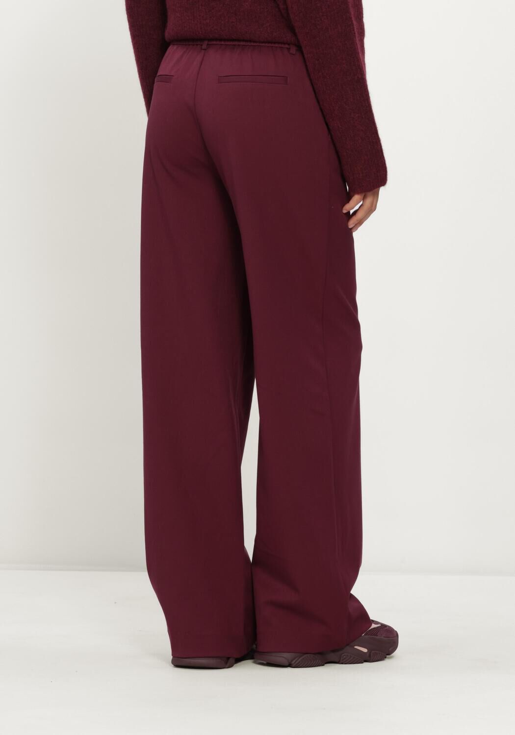 Bordeaux OBJECT Wijde broek OBJLISA WIDE PANT - large