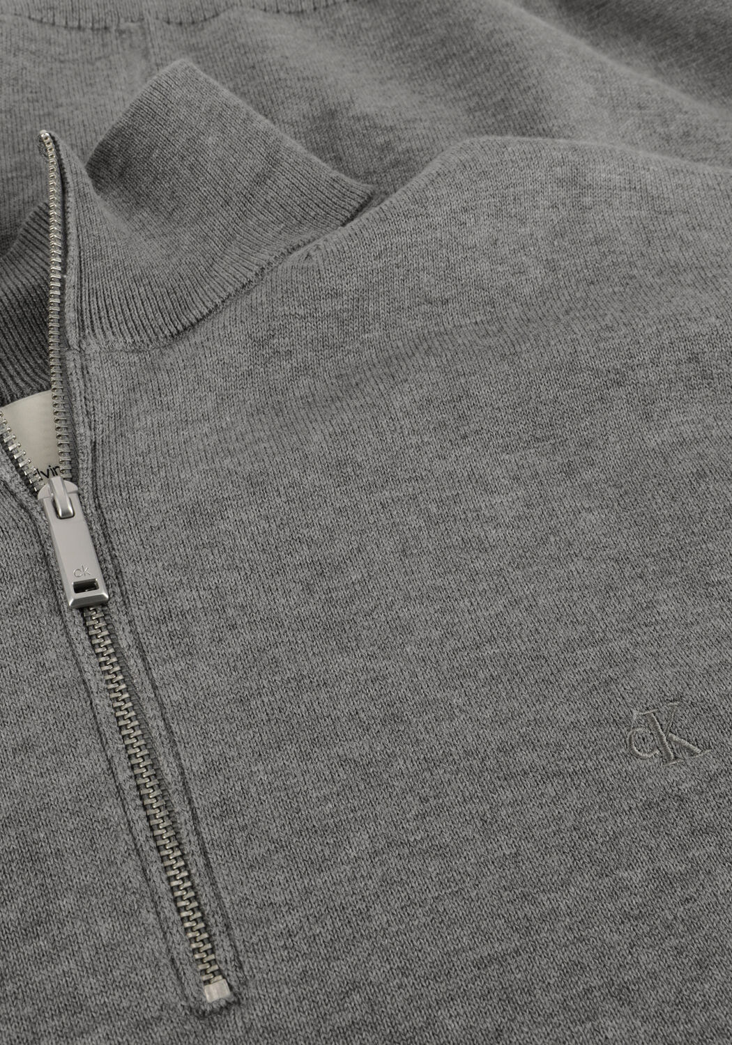 Grijze CALVIN KLEIN Trui LS SUPIMA QZ SWEATER 12GG - large