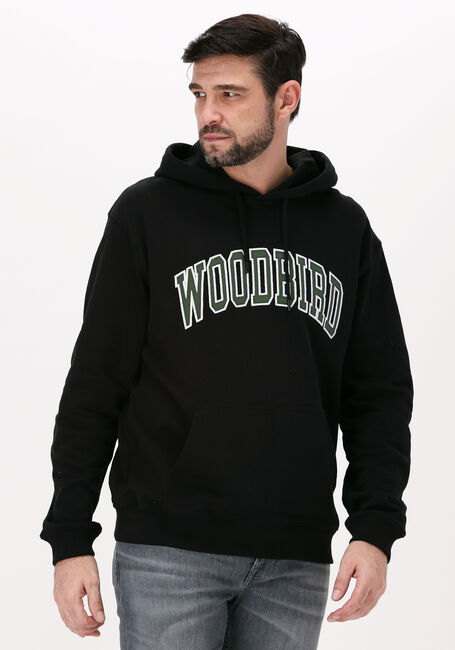 Zwarte WOODBIRD Trui PACS BALL HOODIE - large