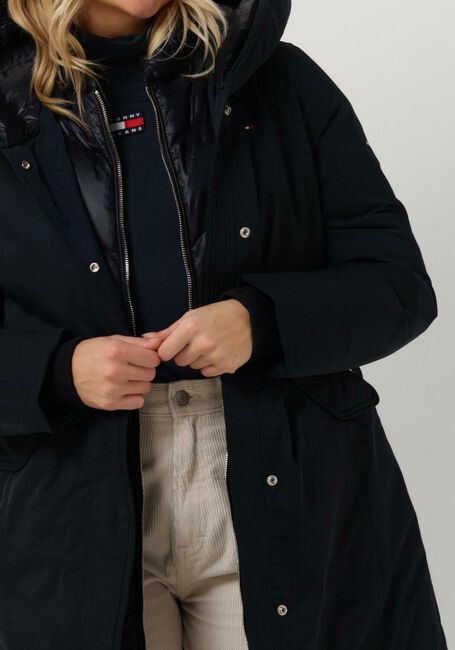Donkerblauwe TOMMY HILFIGER Parka's NYLON MIX DOWN HOODED PARKA - large