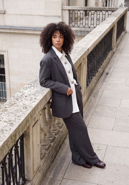 Donkergrijze STUDIO AMAYA Wijde broek JASMIN PANTS - large