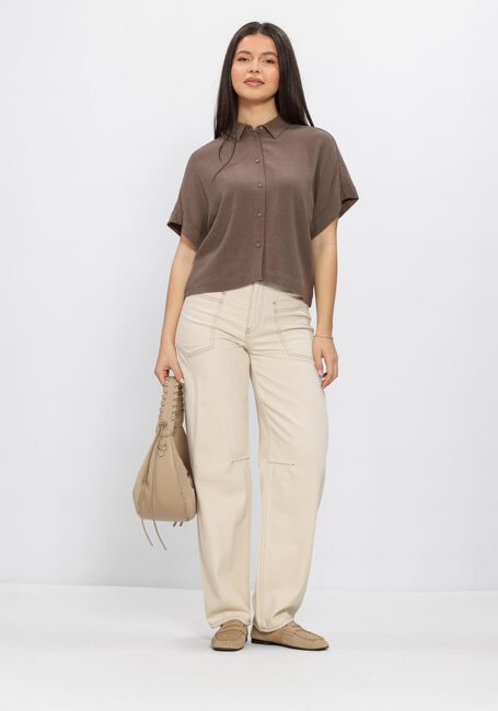 Bruine SELECTED WOMEN Blouses SLFVIVA SS CROPPED SUN SHIRT - large