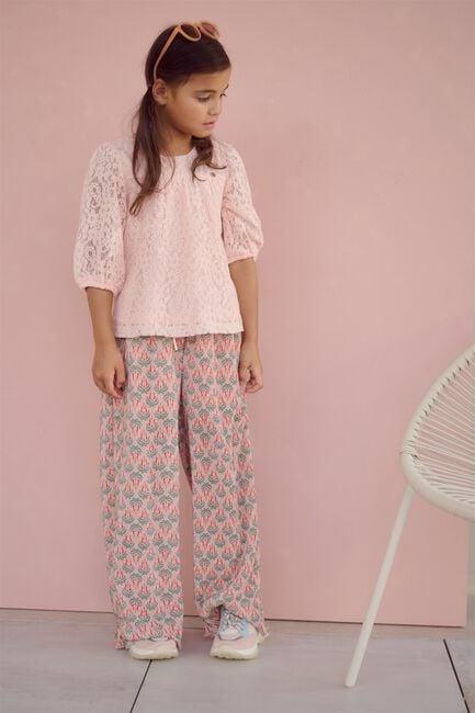 Roze NONO Top TINA LACE TOP WITH PUFFED SLEEVE - large