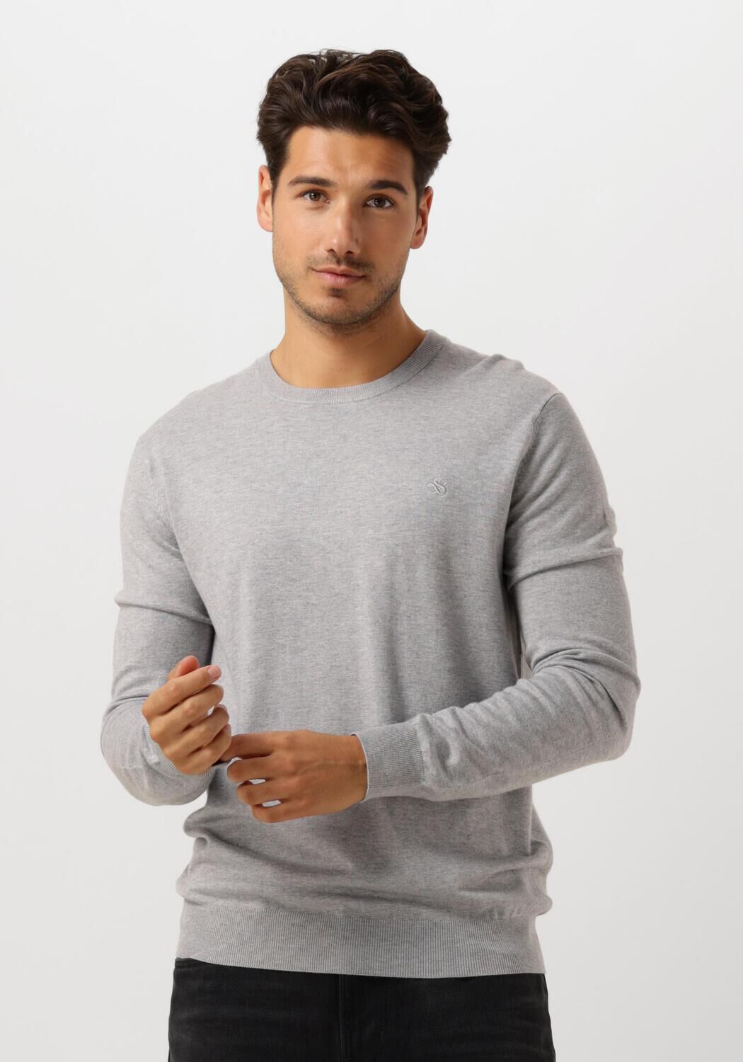 SCOTCH & SODA Heren Truien & Vesten Viscose Pullover Crewneck Grijs