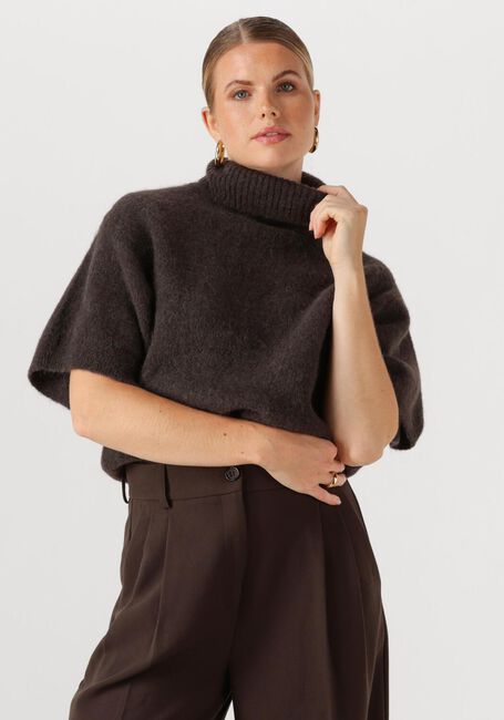 Bruine OMODA ATELIER Trui OM-FAMILY SHORT KNIT - large