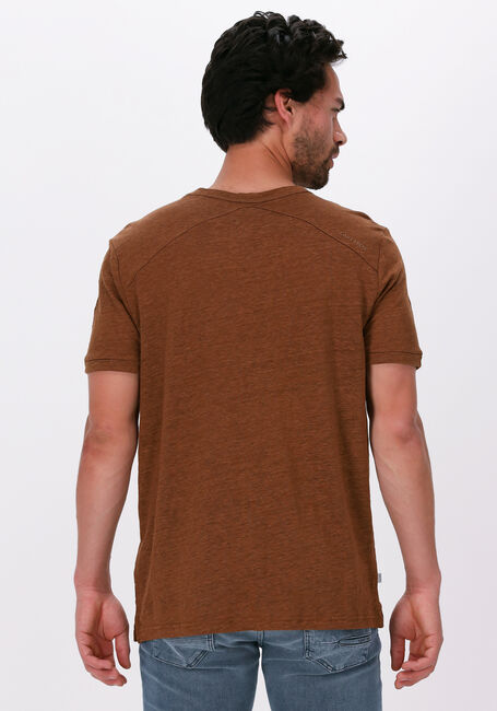 Bruine CAST IRON T-shirt SHORT SLEEVE R-NECK LINEN SLIM FIT - large