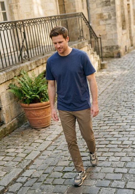 Blauwe SELECTED MEN T-shirt SLHASPEN SS O-NECK TEE NOOS - large