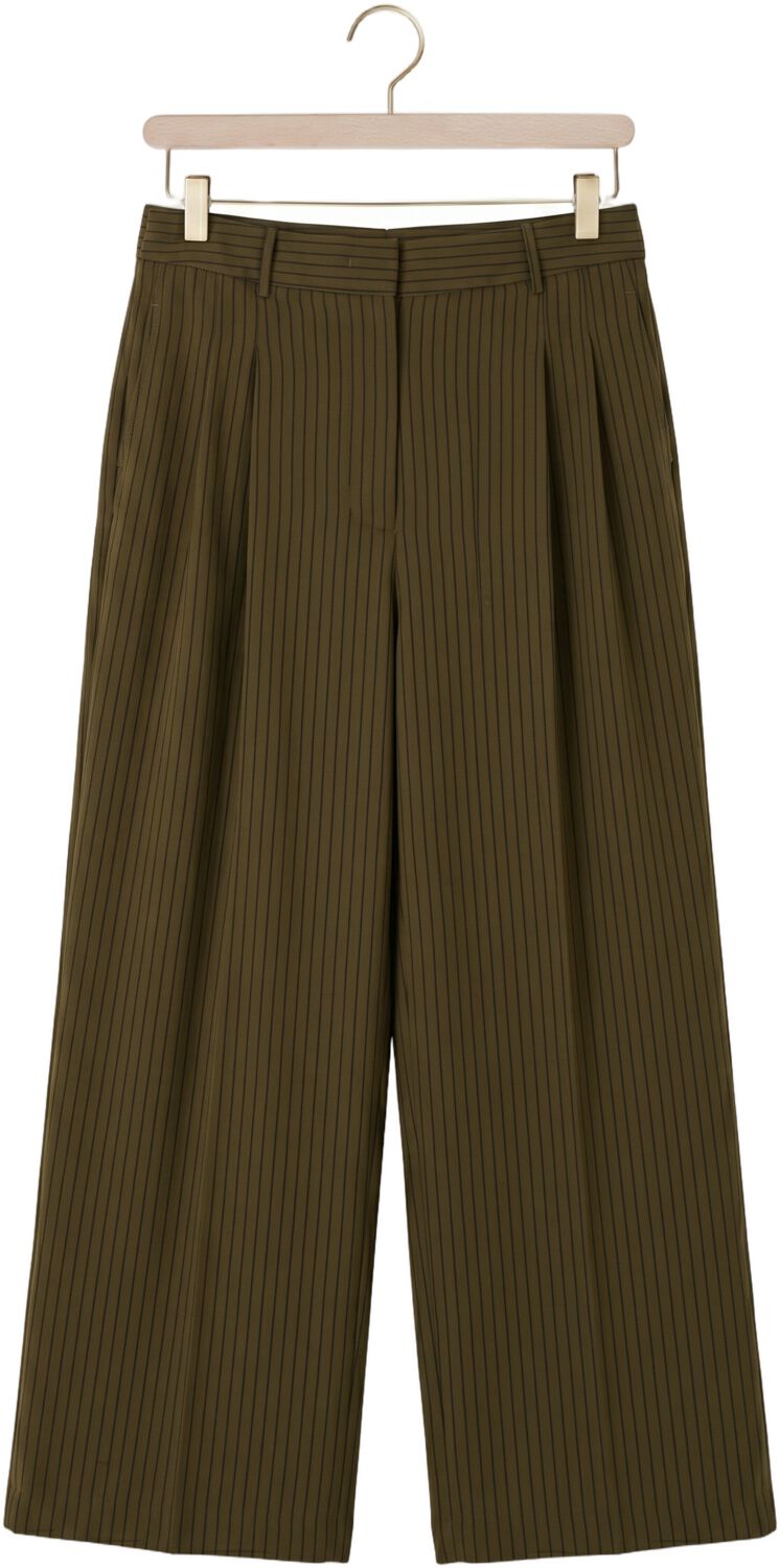 DANTE6 Dames Broeken Gilbery Pinstripe Balloon Pants Olijf
