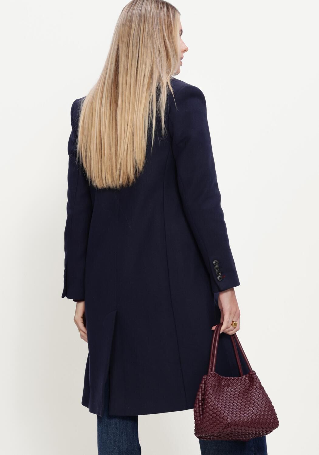 Donkerblauwe TOMMY HILFIGER Mantel WOOL CLASSIC SB COAT - large