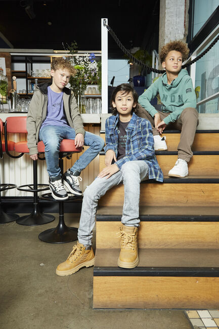 Zwarte INDIAN BLUE JEANS Cargobroeken JOG PANT CHECK ZIP - large