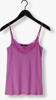 Paarse JANSEN AMSTERDAM Top TC103 SINGLET WITH LACE AT NECKLINE
