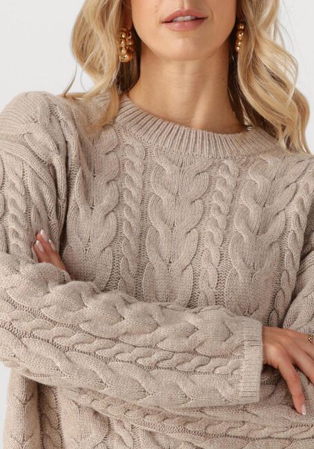 Beige ROUGE EDIT Trui ROUDARLENE LS O-NECK KNIT - large