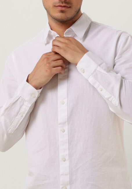 Witte SELECTED HOMME Klassiek overhemd SLHSLIMNEW-LINEN SHIRTS LS CLASSIC W - large