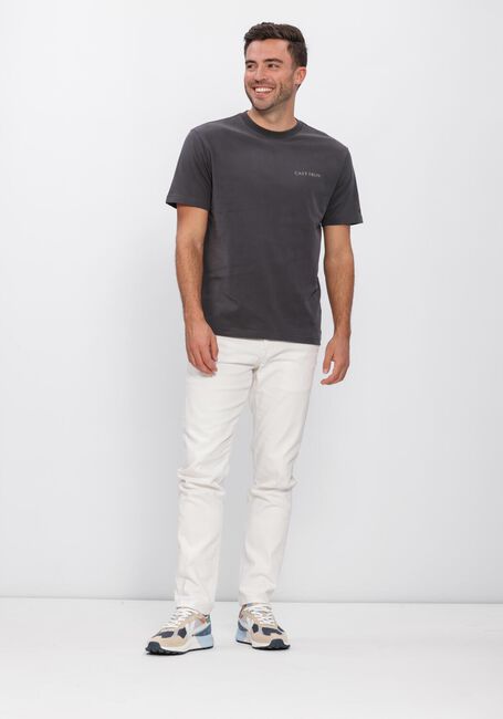 Grijze CAST IRON T-shirt RELAXED FIT PEACHED JERSEY - large