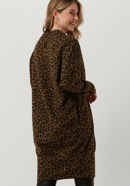 Bruine 10DAYS Mini jurk V-NECK DRESS LEOPARD - large