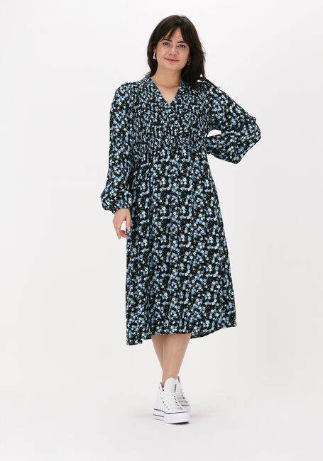 Blauwe MSCH COPENHAGEN Midi jurk KALIKA JALINA DRESS AOP - large