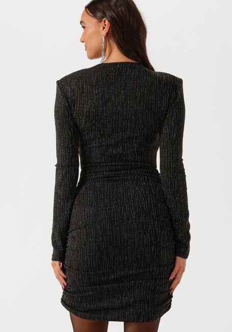 Zwarte COLOURFUL REBEL Mini jurk BRYSSA LUREX STRIPES PADDED DRESS - large