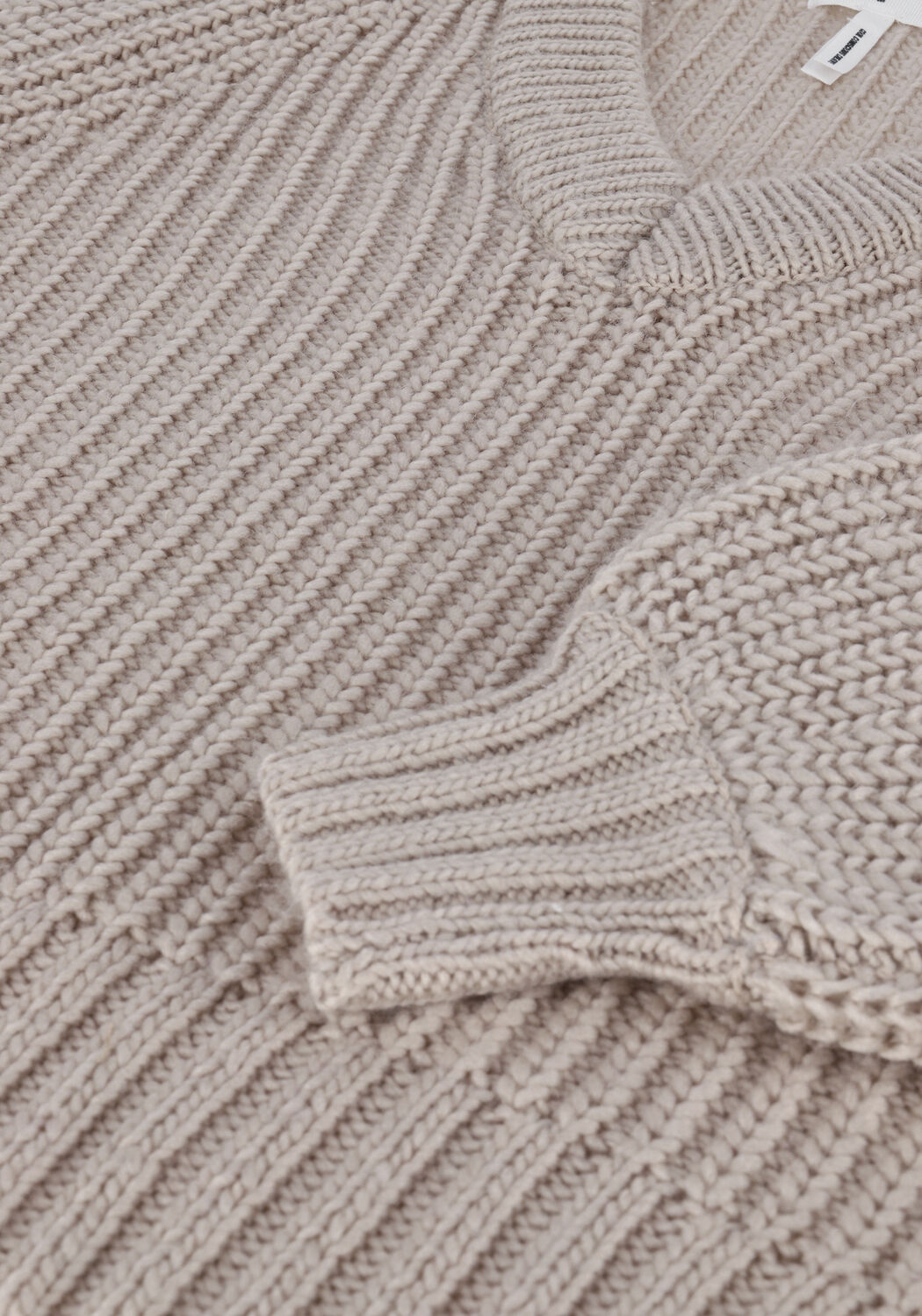 Beige OBJECT Trui JAMALIA L/S KNIT PULLOVER - large