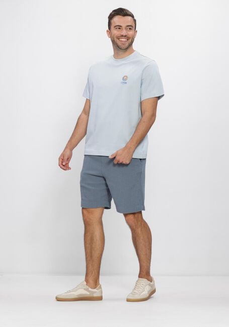 Blauwe SELECTED MEN Polo / T-shirt SLHMAX GRAPHIC SS O-NECK TEE - large