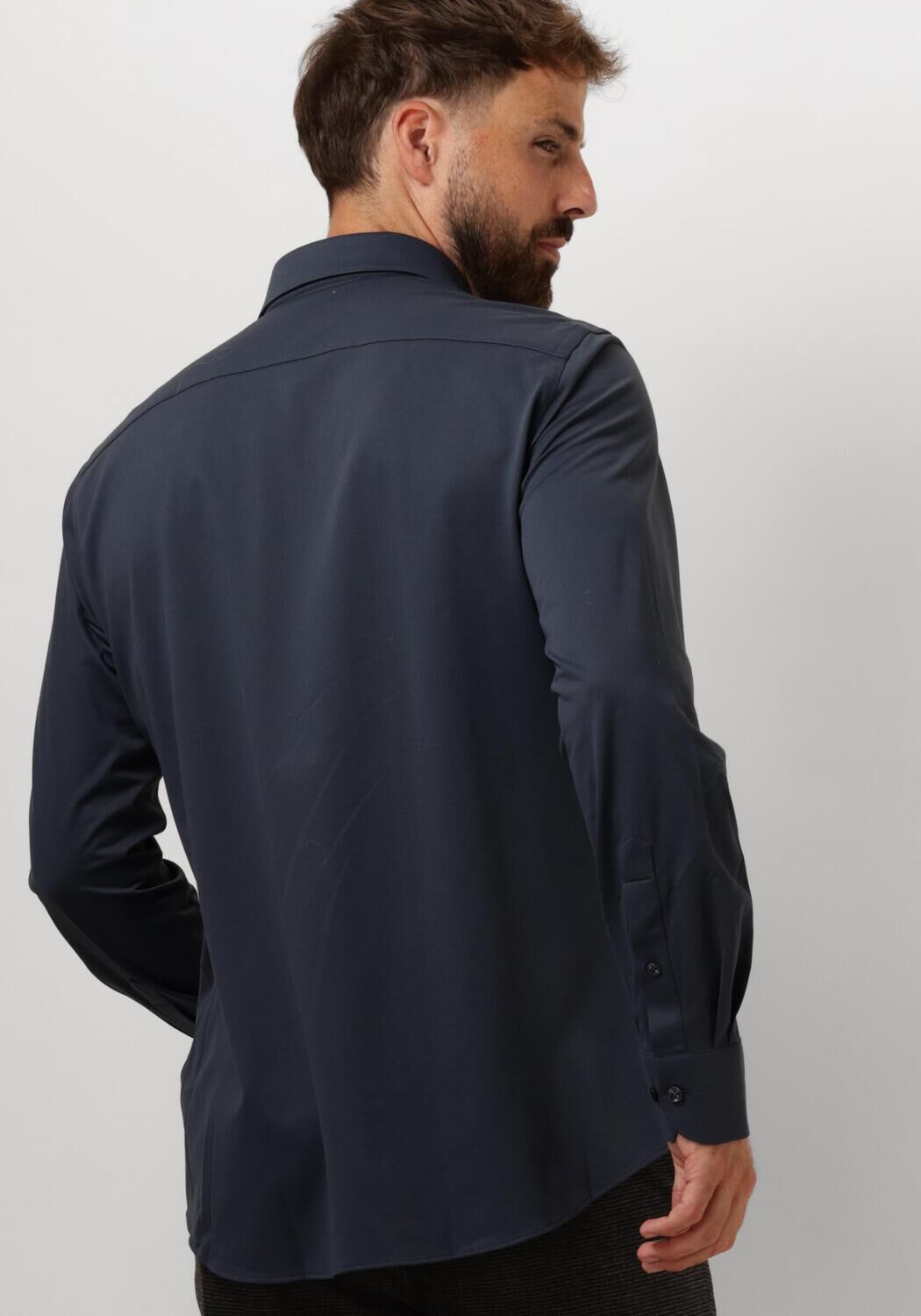 PROFUOMO Heren Overhemden Shirt X-cutaway Sc Sf Japanese Knitted Donkerblauw
