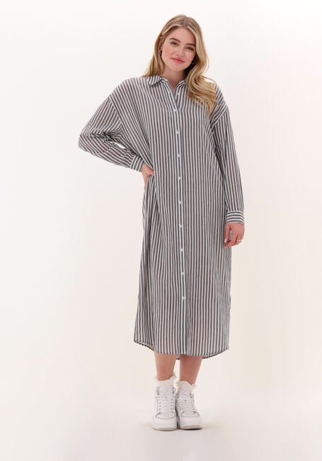 Grijze JUST FEMALE Midi jurk OCEAN SHIRT DRESS - large