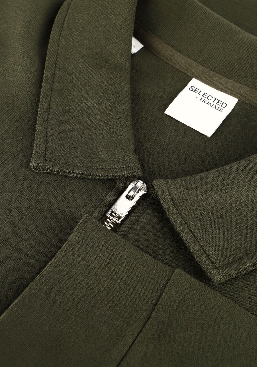 Groene SELECTED MEN Vest SLHEMANUEL SOFT FULL ZIP SWEAT NOOS - large