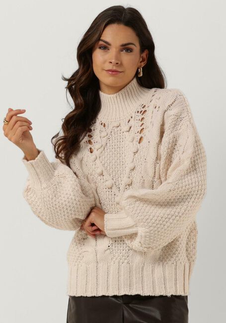 Beige OBJECT Coltrui ALISON KNIT L/S PULLOVER - large