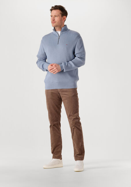 Blauwe TOMMY HILFIGER Trui PIMA ORG CTN CASH STRUCTURE ZIP MOCK - large