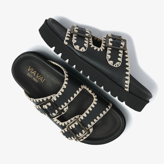 Zwarte VIA VAI Slippers RAE TAARA - large
