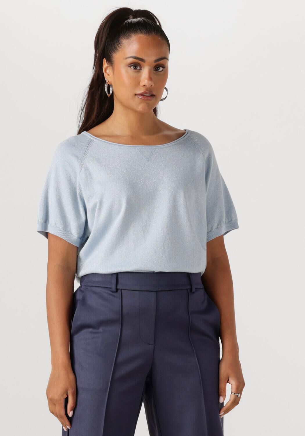 NUKUS Dames Tops & T-shirts Anita Top Lurex Lichtblauw