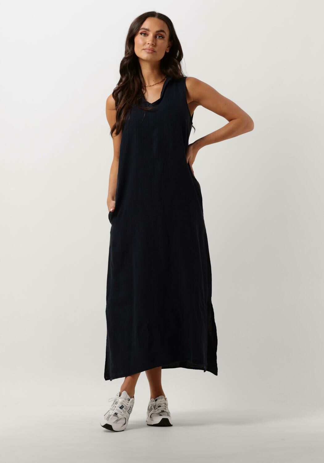 Penn Ink N.Y Blauwe Midi Jurk Elegant Trendy Stijl Blue Dames Kledingwinkel