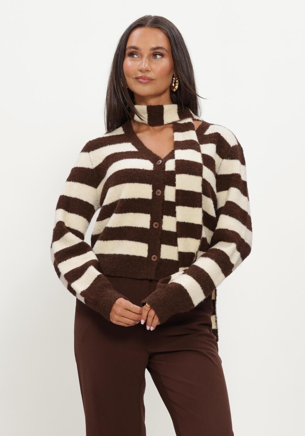 YDENCE Dames Truien & Vesten Cardigan Felicity Beige