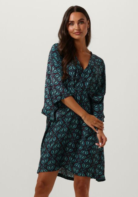 Blauwe SISSEL EDELBO Midi jurk RODRIGO SHORT CAFTAN DRESS - large