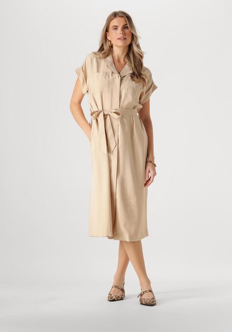 Beige MSCH COPENHAGEN Midi jurk MSCHIMILA SELIA SS DRESS - large