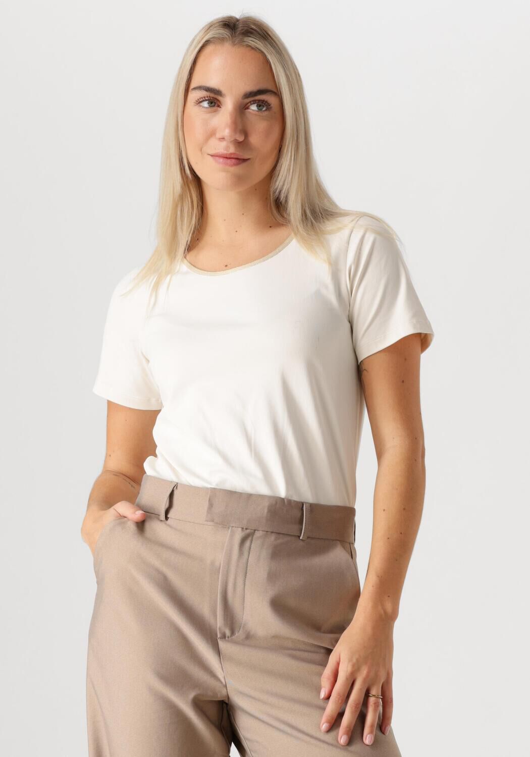 NUKUS Dames Tops & T-shirts Tirza Top Uni Gebroken Wit