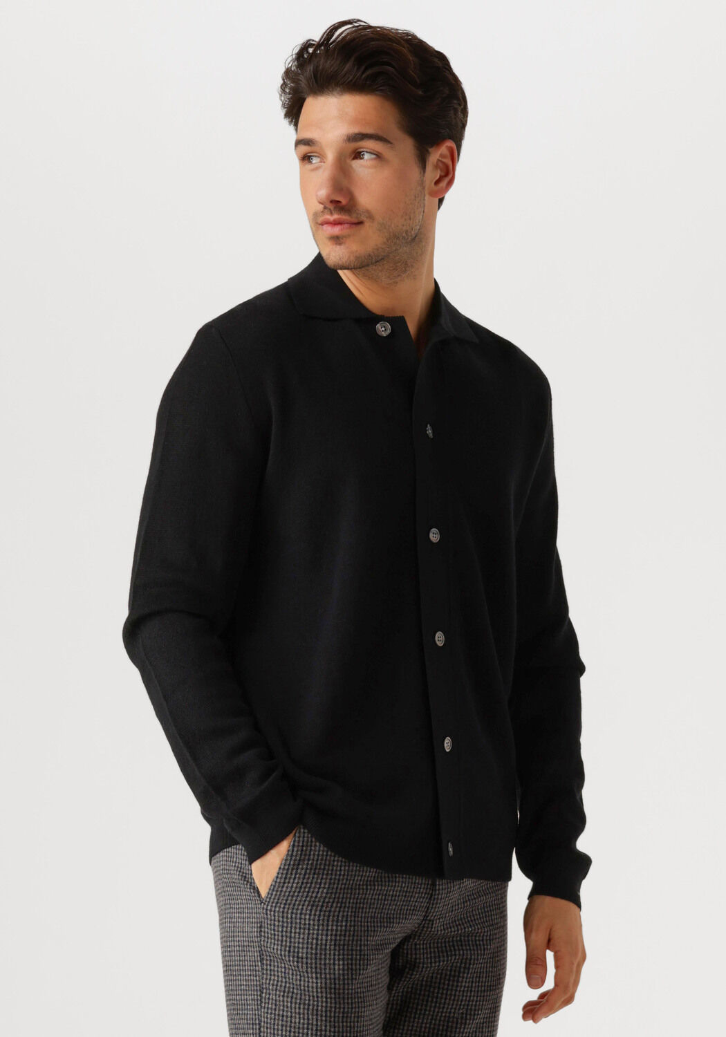 SELECTED HOMME Heren Truien & Vesten Lshtray Ls Knit Merino Butten Cardigan Zwart
