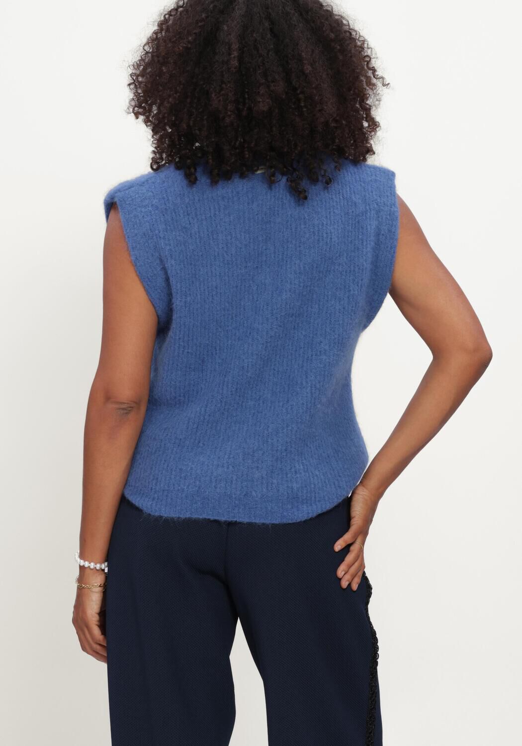 Blauwe POM AMSTERDAM Trui SENNA SAPPHIRE BLUE - large