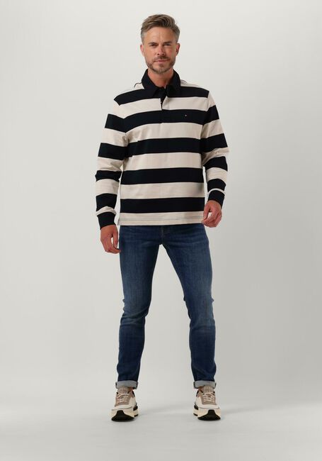 Blauw/wit gestreepte TOMMY HILFIGER Polo NEW PREP STRIPE RUGBY - large