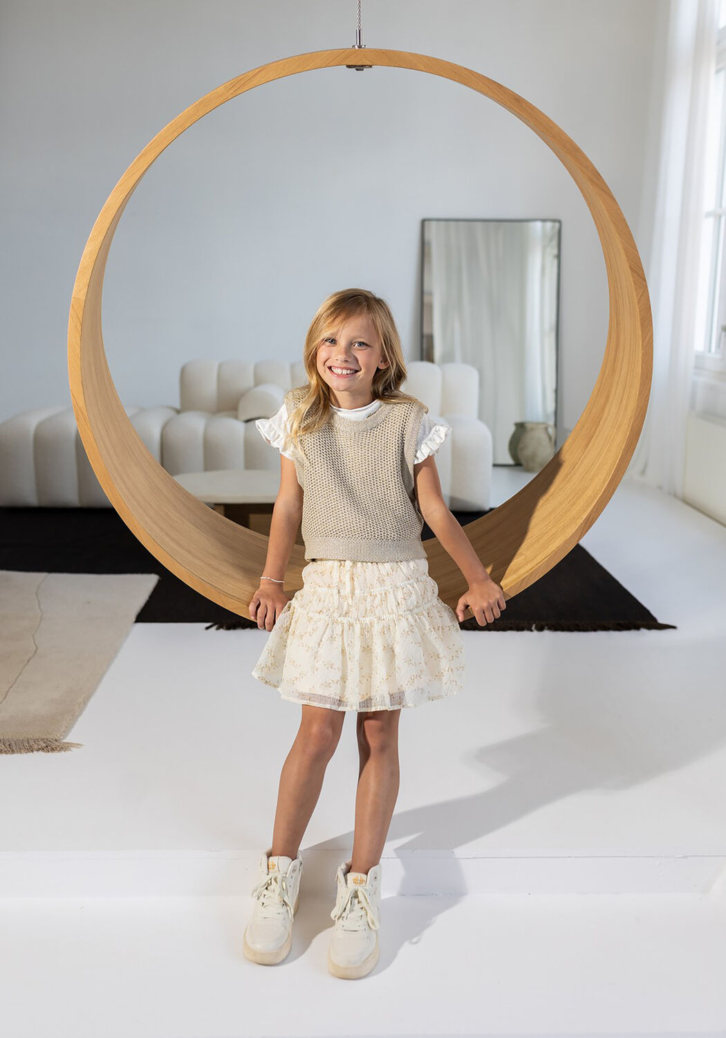 beige like flo minirok fancy flower skirt