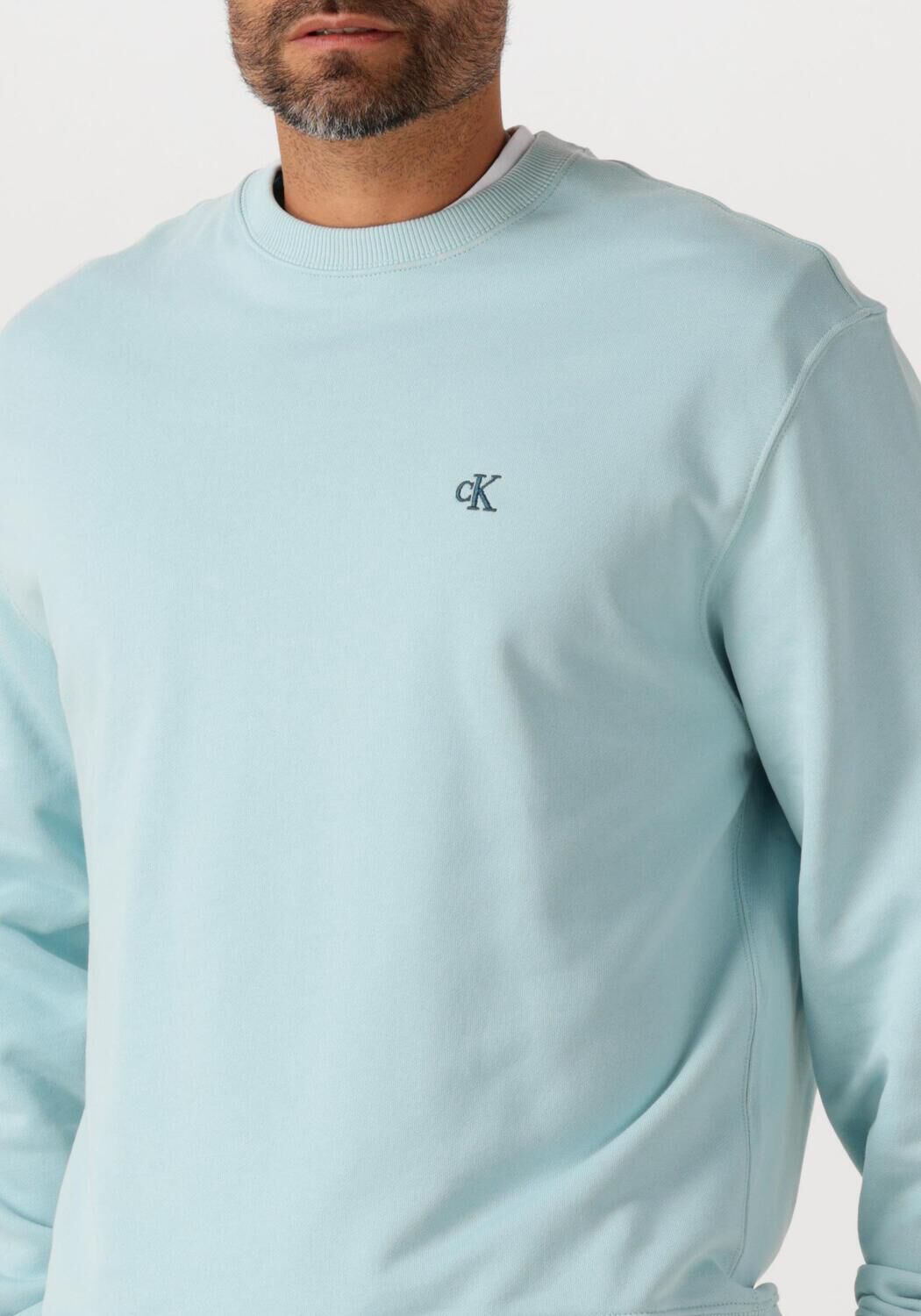 CALVIN KLEIN Heren Truien & Vesten Ls Eu 350terry Monogram Cn Sweat Lichtblauw