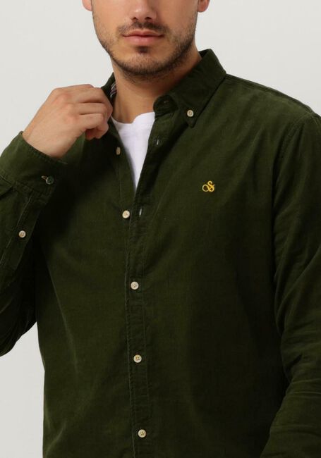 Groene SCOTCH & SODA Casual overhemd FINE CORDUROY SHIRT - SLIM FIT - large