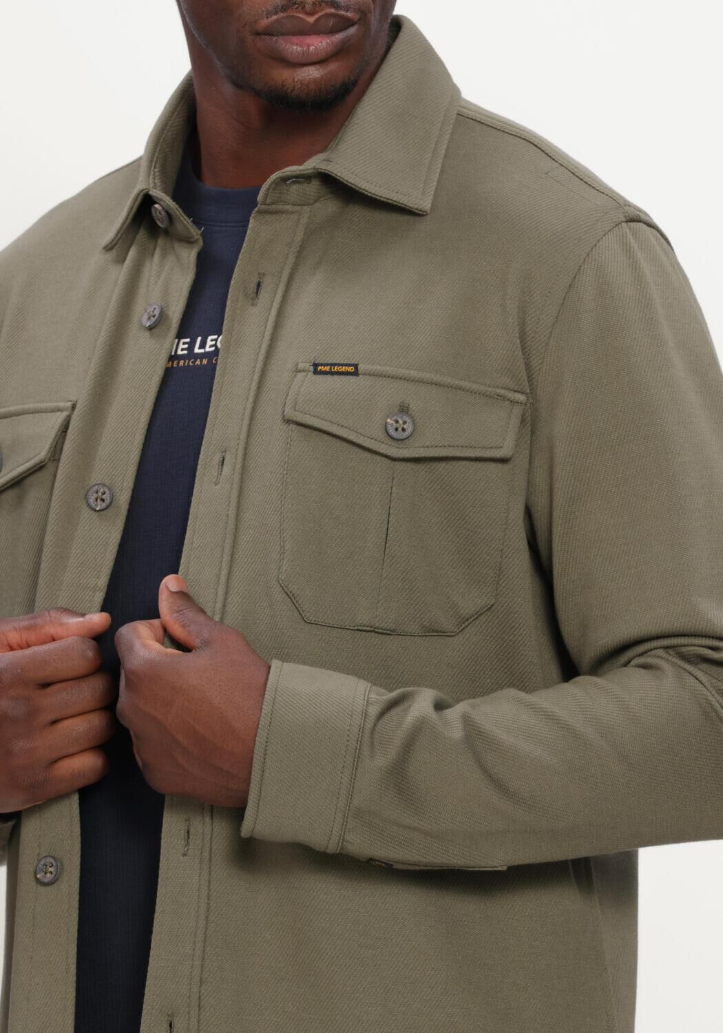 Khaki PME LEGEND Casual overhemd LONG SLEEVE SHIRT COMFORT HEAVY TWILL - large