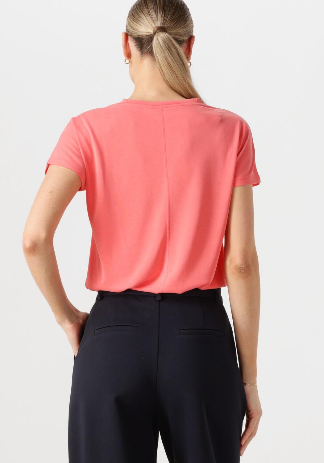MSCH COPENHAGEN Dames Tops & T-shirts Mschfenya Modal V Neck Tee Koraal